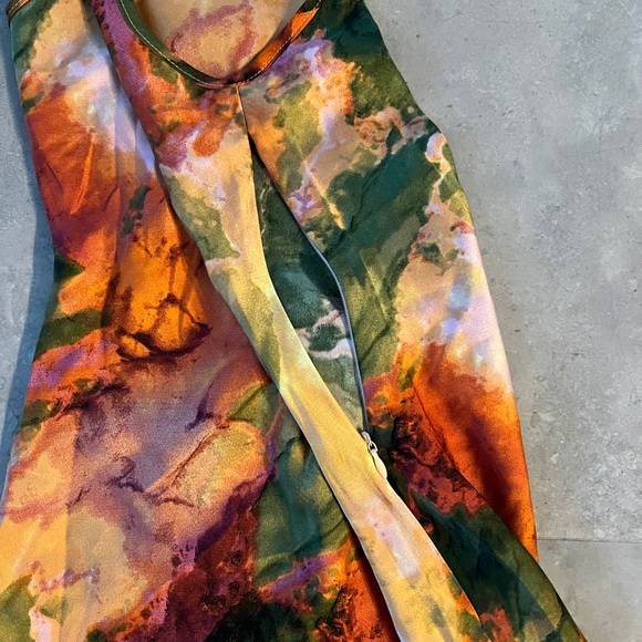 NWT Nasty Gal Petite Marble Print Cowl Neck Mini Dress - Picture 4 of 6